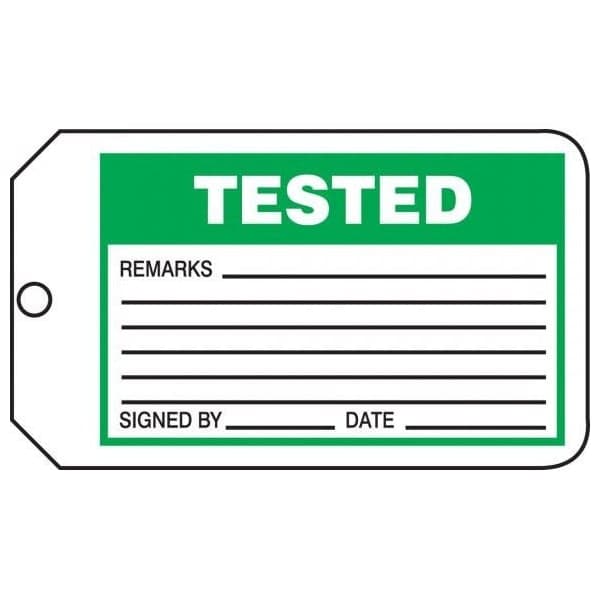 Accuform Safety Tags, TESTED, 5.75in x 3.25in, RP-Plastic, 5PK MMT302PTM - main